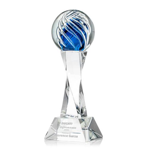 Awards and Trophies - Crystal Awards - Glass Awards - Art Glass Awards - Genista Clear on Langport Base Art Glass Award