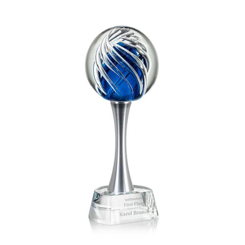 Awards and Trophies - Crystal Awards - Glass Awards - Art Glass Awards - Genista Glass on Willshire Base Award