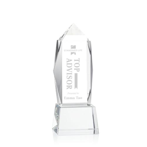 Awards and Trophies - Bloomington Clear on Base Obelisk Crystal Award