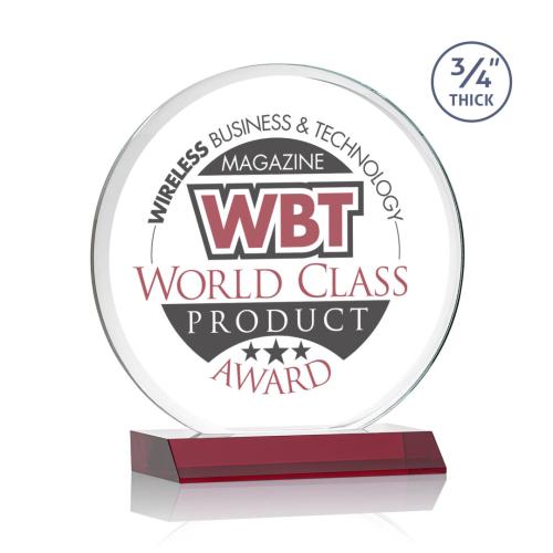Awards and Trophies - Full Color Imprint - Blackpool Full Color Red Crystal Award