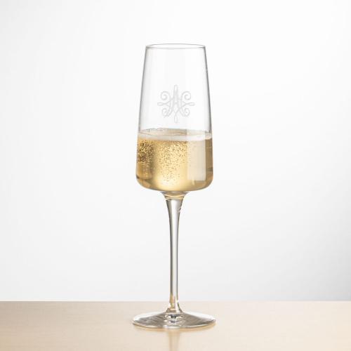 Corporate Gifts - Barware - Wine Glasses - Dunhill Flute - Deep Etch