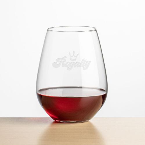Corporate Gifts - Barware - Wine Glasses - Townsend Stemless Wine - Deep Etch