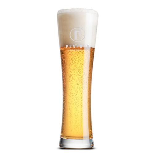 Corporate Gifts - Barware - Pilsners & Steins - Mannheim Beer Glass 16.5oz - Deep Etch
