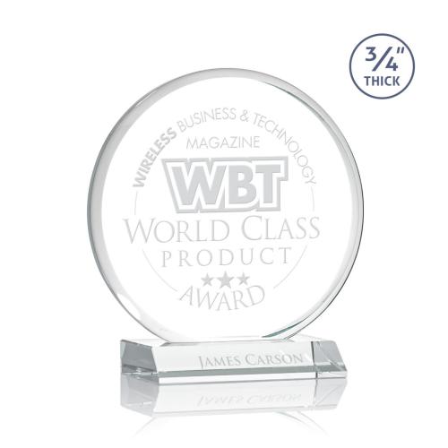 Awards and Trophies - Blackpool Clear Circle Crystal Award