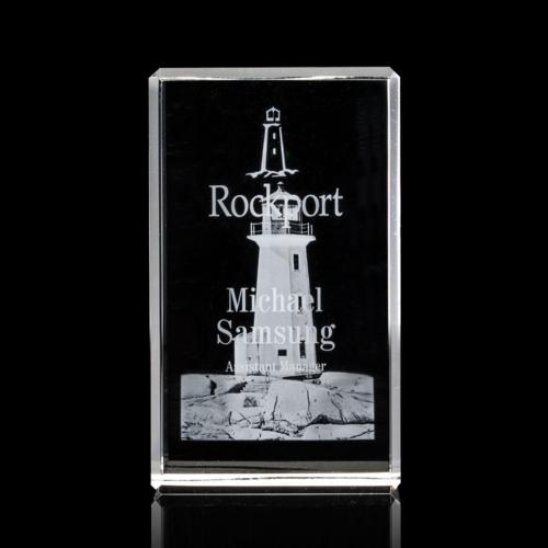 Awards and Trophies - Robson 3D Rectangle Crystal Award