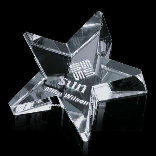 Awards and Trophies - Slanted Star Paperweight