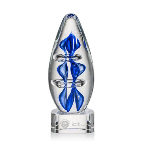 Awards and Trophies - Crystal Awards - Glass Awards - Art Glass Awards - Eminence Clear on Paragon Base Circle Art Glass Award