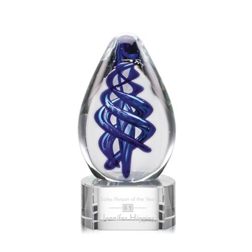 Awards and Trophies - Crystal Awards - Glass Awards - Art Glass Awards - Expedia Clear on Paragon Base Circle Art Glass Award