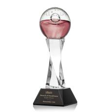 Employee Gifts - Jupiter Black on Langport Base Globe Glass Award