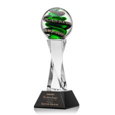 Employee Gifts - Zodiac Black on Langport Base Globe Glass Award