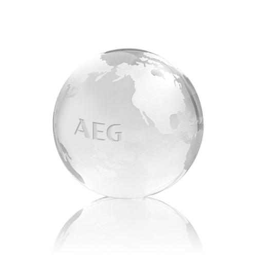 Awards and Trophies - Globe Paperweight - Clear