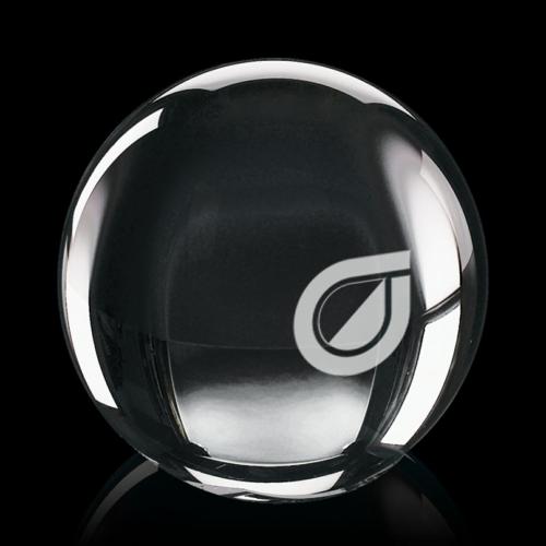 Awards and Trophies - Optical Sphere Globe Crystal Award