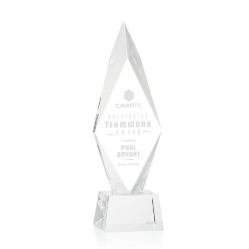 Awards and Trophies - Manilow Clear on Robson Base Diamond Crystal Award