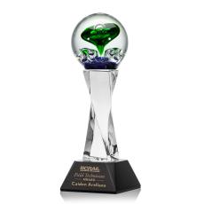 Employee Gifts - Aquarius Black on Langport Base Towers Glass Award