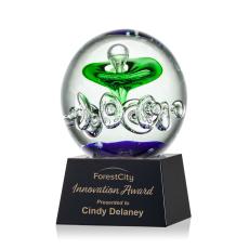 Employee Gifts - Aquarius Black on Robson Base Globe Glass Award