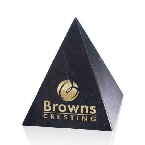 Awards and Trophies - Marble Black Pyramid Stone Award
