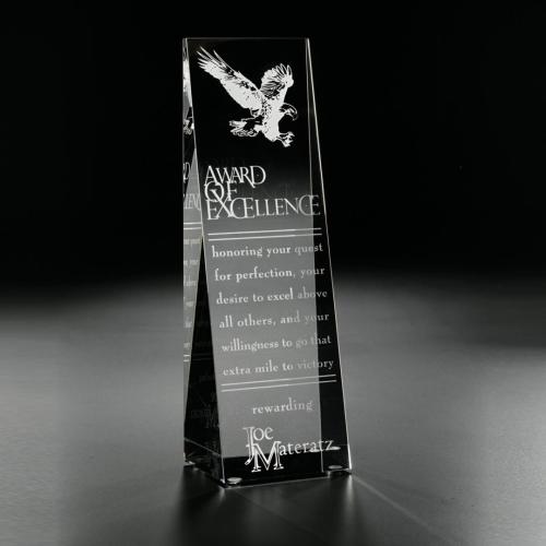 Awards and Trophies - Aviator Rectangle Crystal Award