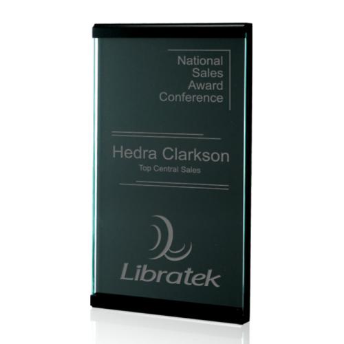 Awards and Trophies - Plaque Awards - Scroll Plaque - Jade/Black
