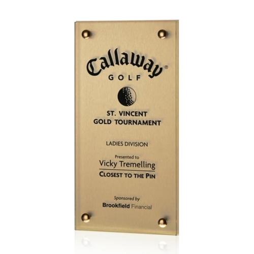 Awards and Trophies - Plaque Awards - Kingston -  Metallic Gold