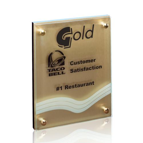 Awards and Trophies - Plaque Awards - Kingston - Metallic Gold