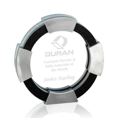 Awards and Trophies - Unique Awards - Madigan Starfire/Granite/Aluminum Circle Crystal Award