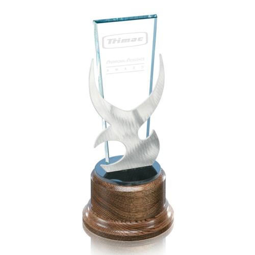 Awards and Trophies - Unique Awards - Jasper Trophy Unique on Oak Base Wood Award