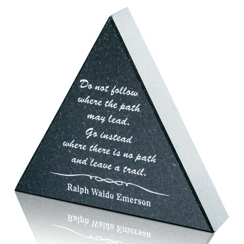 Awards and Trophies - Desktop Awards - Granite Paperweight - Triangle