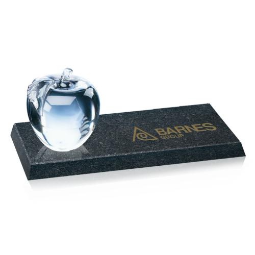 Awards and Trophies - Desktop Awards - Apple Glass on Granite Base Award
