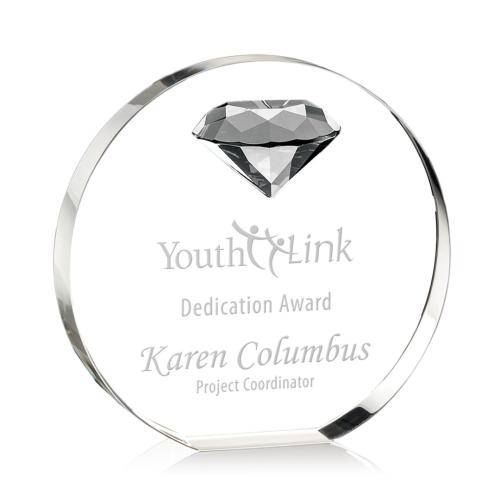 Awards and Trophies - Anastasia Gemstone Diamond Circle Crystal Award