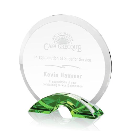 Awards and Trophies - Huber Green Circle Crystal Award