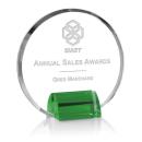 Olympia Green Circle Crystal Award