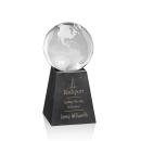 Globe Globe on Tall Marble Crystal Award