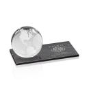 Globe Globe on Rect Marble Base Crystal Award