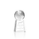 Globe Globe on Tall Base Crystal Award