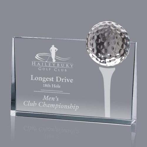 Awards and Trophies - Golf Awards - Traylor Golf Rectangle Crystal Award