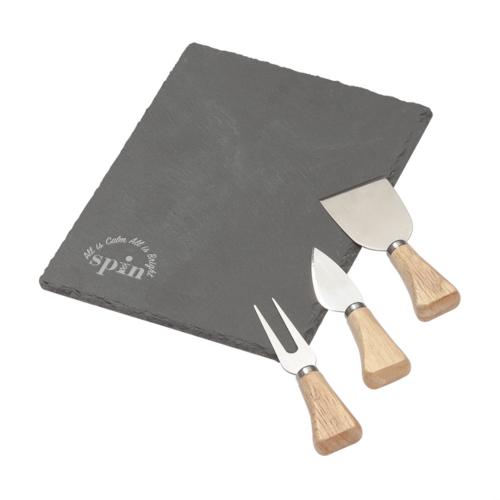 Promotional Productions - Housewares - Cutting Boards - Maitre d' Slate Cheese Set - 4pc