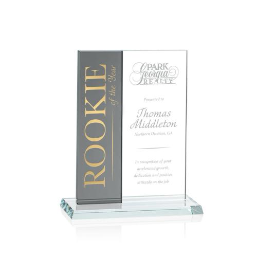 Awards and Trophies - Composite Vertical Grey Rectangle Crystal Award