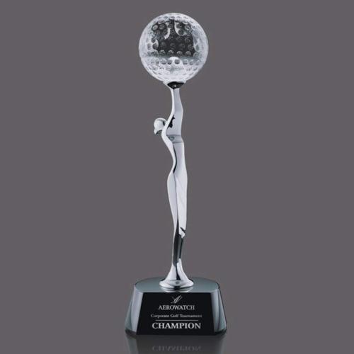 Awards and Trophies - Golf Awards - Oakdale Golf Globe Crystal Award