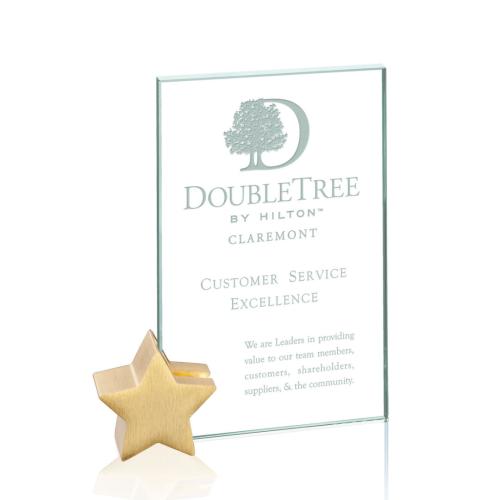 Awards and Trophies - Bermuda Star Jade Rectangle Glass Award