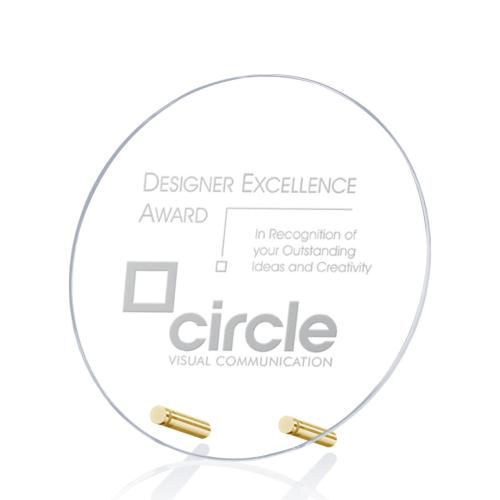 Awards and Trophies - Windsor Gold Circle Crystal Award