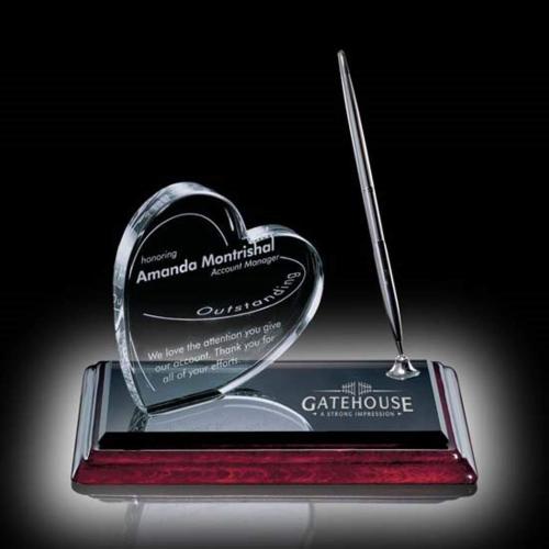 Awards and Trophies - Desktop Awards - Heart on Albion™ Pen Set - Chrome