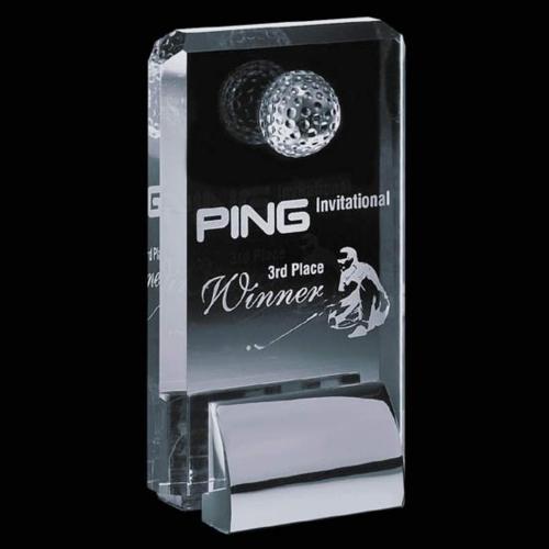 Awards and Trophies - Cavalier Golf Rectangle Crystal Award