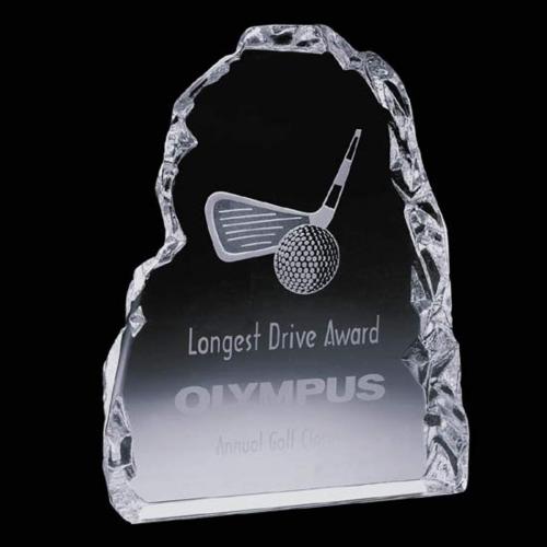 Awards and Trophies - Golf Awards - Golf Iceberg Vertical Crystal Award