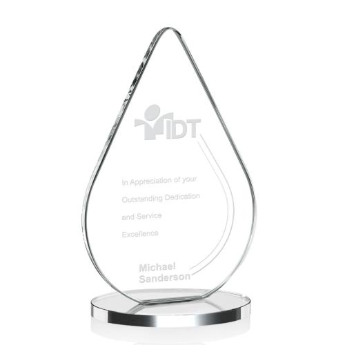Awards and Trophies - Glenhazel Starfire Tear Drop Crystal Award