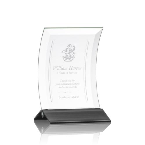 Awards and Trophies - Dominga Black Rectangle Crystal Award
