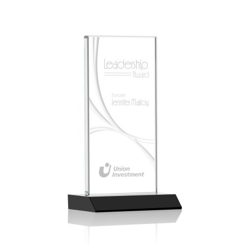 Awards and Trophies - Keane Liquid™  Black Rectangle Crystal Award