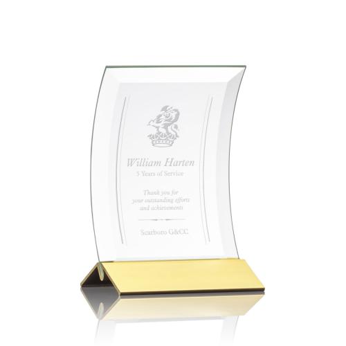 Awards and Trophies - Dominga Gold Rectangle Crystal Award