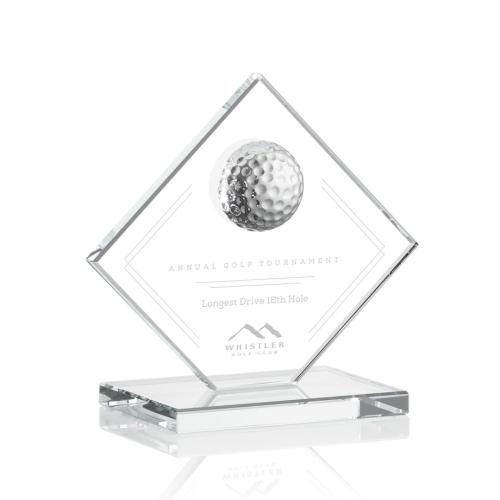 Awards and Trophies - Barrick Golf Clear Globe Crystal Award