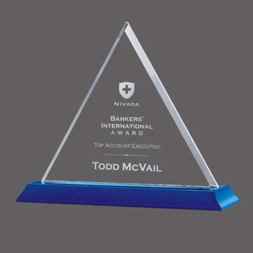 Awards and Trophies - Dresden Blue on Bartlett Pyramid Crystal Award
