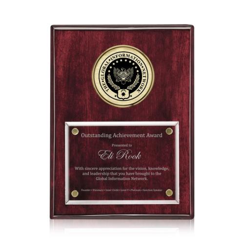Awards and Trophies - Plaque Awards - Jansenn - Rosewood/Gold